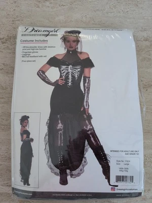 Madame Skeleton Adult Women's Costume Size Large Dreamgirl #11934 Brand New - Image 1 of 4