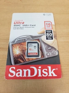 SanDisk Ultra 16GB SDHC UHS-I Memory Card (SDSDB-016G-Z46) - Picture 1 of 2