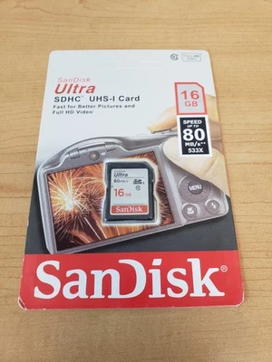 SanDisk Ultra 16GB SDHC UHS-I Memory Card (SDSDB-016G-Z46) - Image 1 of 2