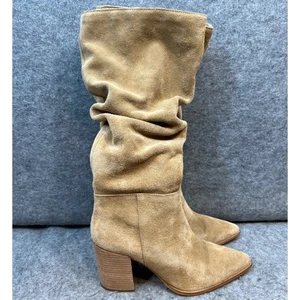 Steve Madden Suede Slouch Boots Womens Pointed Toe Pull On Western Style Size 8 - Picture 1 of 7
