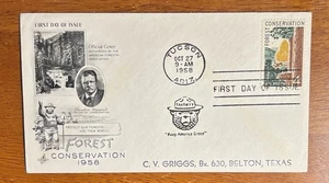 UNITED STATES FOREST CONSERVATION 1958 SC#1122 SINGLE NSA ARTCRAFT CACHET - Picture 1 of 2