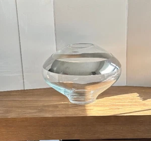 Duo Georg Jensen Stainless Steel & Mouth Blown Glass Vase Scandinavian Modern - Picture 1 of 11