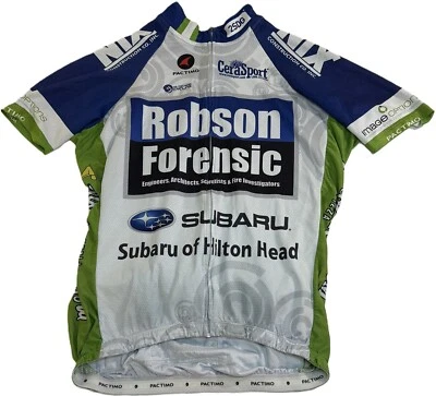 Team Subaru Cycling Jersey Pactimo Shrt Sleeve Blue M Polyester Lt weight Jacket - Image 1 of 4