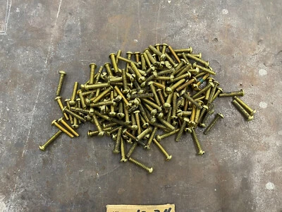 Duranium Brass Decorative Round Head Slotted Screw, 10-24 Thread 1" Long QTY 187 - Image 1 of 3