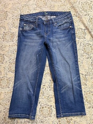 Pantalones de mezclilla para mujer Z Co. Capris azul de diseñador talla 9 pantalones cortos informales de mezclilla para dama Foto 1 de 4