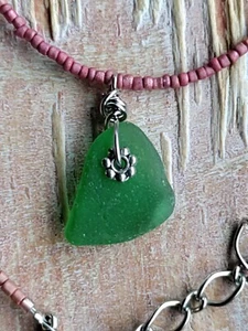 Sea Glass Necklace Necklace Surf Tumbled Dainty Sweet Girl Woman teen Hawaii - Imagen 1 de 4