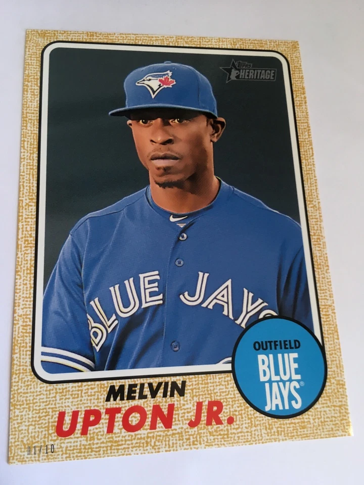 2017 Topps Heritage Jumbo 5x7 Melvin Upton Blue Jays 235 #’d 01/10 Gold - Image 1 of 1