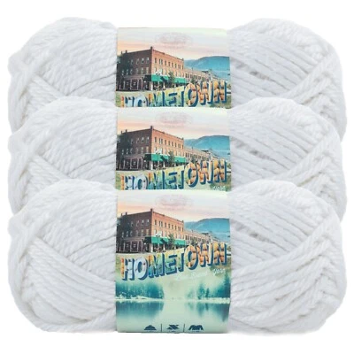 (3 Pack) Lion Brand Yarn 135-100R Hometown Bulky Yarn, New York White - Image 1 of 4