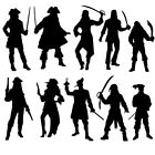 Pack of 10 Various Pirate Silhouette Stickers - Boys Room Décor - Gift For Movie