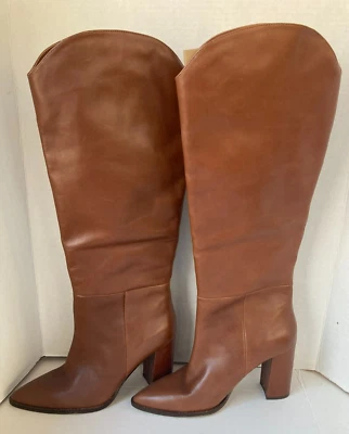 NWOB Steve Madden Leather Knee High Bixby Cognac Brown Winter Boots size 9.5 - Image 1 of 4