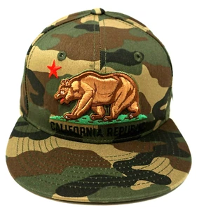 CALI BEAR Camo Snapback Cap Hat CA California Republic Camouflage OSFM NWT - Picture 1 of 4
