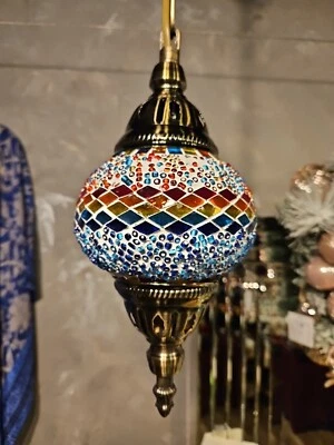 mosaic hanging chandelier handmade in turkey - Image 1 of 4