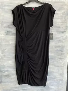 NEU VINCE CAMUTO 9267753 geruchtes Dolman-Ärmelkleid, 2X - reichhaltig schwarz - Bild 1 von 9