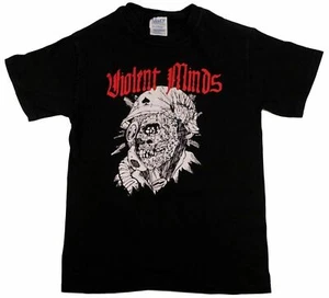 VIOLENT MINDS vintage HARDCORE t shirt kbd EUROPEAN TOUR Small Shark Attack - Picture 1 of 8