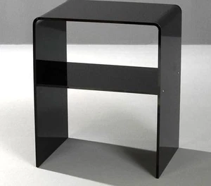 Plexycam Tavolino Comodino in Plexiglass Nero Con Mensola Ripiano 35x33x40H - Imagen 1 de 1