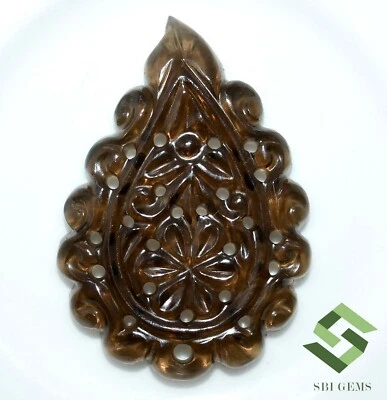 Cuarzo ahumado natural 22,39 CTS hecho a mano tallado 34x24 mm piedras preciosas sueltas Foto 1 de 4