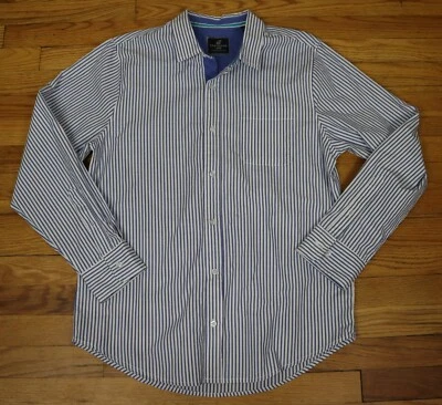 CAMISA HOMBRE CARIBBEAN JOE RAYAS BLANCAS Y AZULES MANGA LARGA ABOTONADA - TALLA S Foto 1 de 4