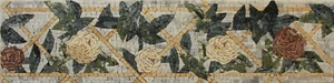 Mosaic Marble Listello Roses Handmade Wall Skirting Tile Sheet - Picture 1 of 1