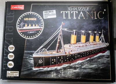 Cubic Fun 3D Puzzle LED Titanic Ship Model 266pcs, New-Sealed Box! - Image 1 of 4
