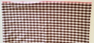 VINTAGE 1960s-1970'S  Brown white checker Plaid FABRIC  craft 100% Cotton woven - Picture 1 of 3