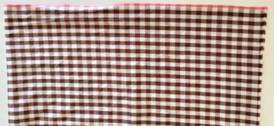 VINTAGE 1960s-1970'S  Brown white checker Plaid FABRIC  craft 100% Cotton woven - Image 1 of 3