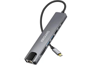8 In 1 USB 2.0 3.0 Type-C Hub To 4K HDMI Rj45 Ethernet Network 87W PD Charging - Picture 1 of 9