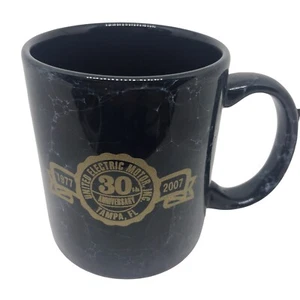 United Electric Motor 30th Anniversary Mug Black Gold Marble Tampa FL Souvenir - Picture 1 of 8