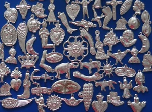 Milagro Charms Large Milagros| Heart Included | Large 20 Milagro Ex-voto Nicho - Picture 1 of 1