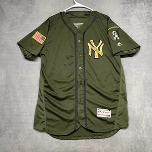 Majestic New York Yankees Equipo de Béisbol #7 Mickey Mantle Camisa Hombres 44 Verde Logo - Imagen 1 de 8