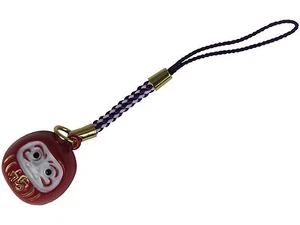 Portachiavi Netsuke Giapponese Charm Rosso Daruma Auguri Buona Fortuna Salute e Ricchi - Foto 1 di 1