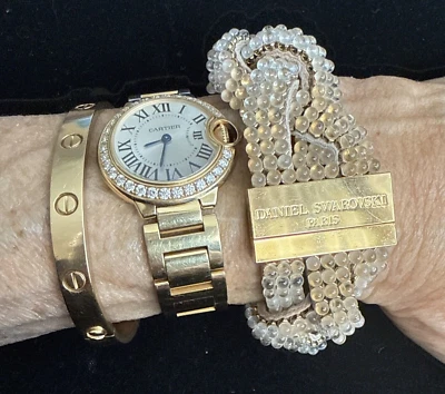 Daniel Swarovski Paris pulseira de strass com fecho deslizante acento - UAU!! - Imagem 1 de 4