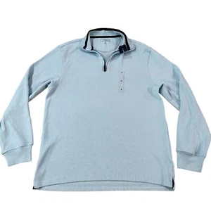 Club Room 1/4 Zip Sweater Men's Size Small Light Blue Long Sleeve Pullover New - Picture 1 of 6