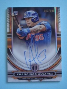 2023 Topps Tribute Francisco Alvarez On Card RC Auto #002/199 NY METS