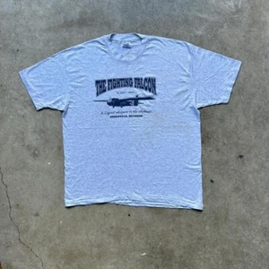 Vintage 90s The Fighting Falcon, "D-Day 1944" Greenville, Michigan, USA T-shirt - Picture 1 of 5