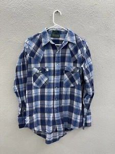 Levis Sutter Creek Mens Shirt Size Large Plaid Long Sleeve Pearl Snap Up Vintage - Picture 1 of 9