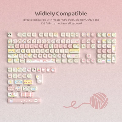 132 Key Green MOA Profile PBT Keycaps Dye-Sub Cherry for MX Mechanical Keyboard - Image 1 of 4