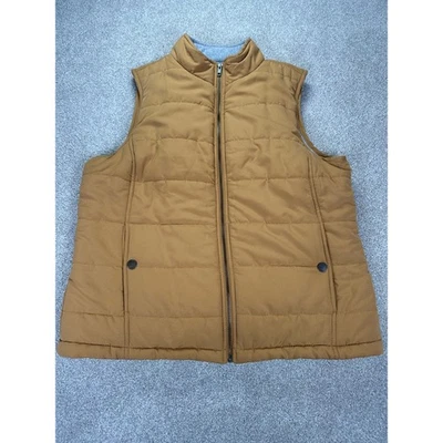 Natural Reflection Puffer Vest Women's Large Tan Quilted Zip Front Insulated - Image 1 of 4