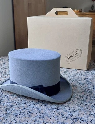 Vintage Dunn & Co Piccadilly Circus London, Grey Felt Top Hat 6 7/8 original box - Image 1 of 4