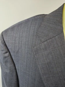 Chaqueta Abrigo Deportivo Canali Para Hombre 13290 Rayas Gris Oscuro Lana Talla 52 L EU/42 US - Imagen 1 de 7