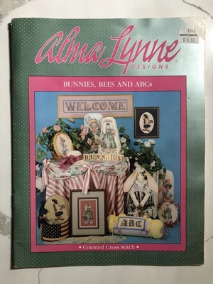 Bunnies Bees and ABCs Alma Lynne Designs Counted Cross Stitch Booklet 1989 - Image 1 of 4