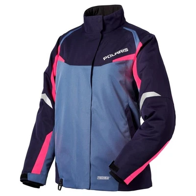 Polaris Womens Northstar 2.0 Snowmobile Jacket Insulated Waterproof Blue/Pink Foto 1 de 2