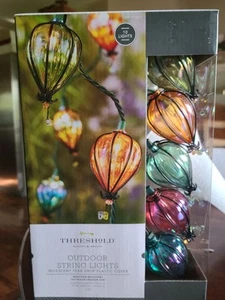 Threshold Patio Deck Outdoor String Lights 10 Iridescent Tear Drop 11' Colorful - Picture 1 of 2
