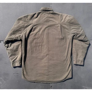 Stanley Mens M Olive Green Flannel Lined Work Shirt Jacket Button Up Chore - Picture 1 of 6