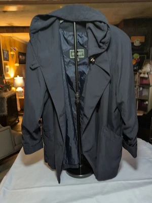 VTG J. Gallery 80s Hooded Cinched Trench Coat Rayon Oversized sz- Medium - Image 1 of 4