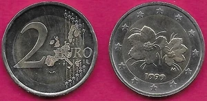 FINNLAND 2 EURO 1999M UNC 1. TYP, 1. KARTE, ZWEI MOLTEBEERENBLÜTEN UMGEBEN VON S - Bild 1 von 1