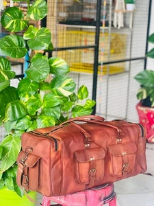 Echtleder Reisetasche genährt Wochenendgepäck Ziegenleder Komforttasche - Bild 1 von 5