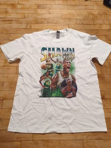 Neu ohne Etikett Shawn Kemp T-Shirt Seattle Sonice Siebdruck Herren Gr. L weiß - Bild 1 von 5