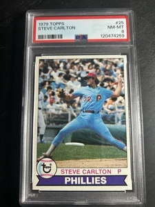 1979 Topps #25 Steve Carlton PSA 8 Philadelphia Phillies Salón de la fama - Imagen 1 de 2