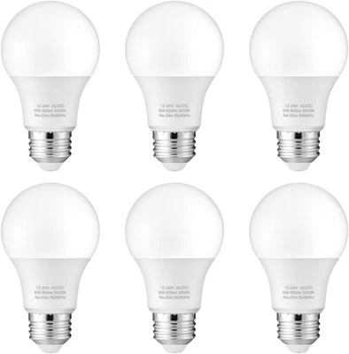 12V LED Bulb 6W(50W Equivalent), Daylight 5000K, 12V-24V AC/DC, 600 Lumens, Non- - Image 1 of 4