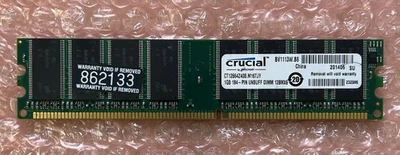 Crucial CT12864Z40B.M16TJY 1GB 184-PIN UNBUFF DIMM 128MX6 Memory - Image 1 of 3